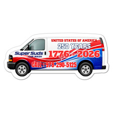 3.75x1.62 Customized Van Shape Indoor Magnets - 20 Mil