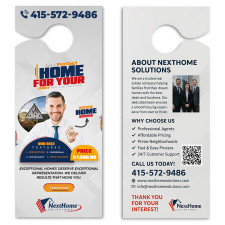 3.5x8.5 Inch Full Color Double Sided Door Hangers - 14 pt Synthetic