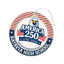 4 Inch Round Custom Signature One Sided Full Color Luggage Tags - 50 Mil