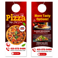 4.25x11 Inch Full Color Double Sided Door Hangers - 14 pt Synthetic