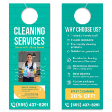 4.25x11 Inch Full Color Double Sided Door Hangers - 16 pt Paper