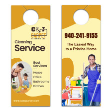 4.5x11 Inch Full Color Double Sided Door Hangers - 14 pt Synthetic