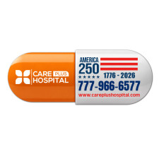 5.125 x 1.925 Customized Pill Capsule Shape Magnets - 20 Mil