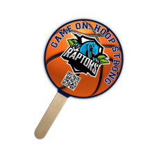 5 Inch Circle Full Color One Sided Mini Hand Fans - 16 pt 