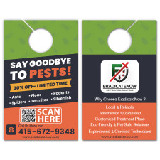 5.25x8.5 Inch Full Color Double Sided Door Hangers 14 pt Synthetic