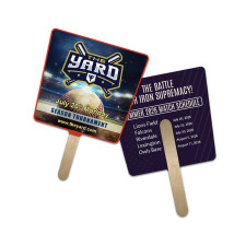 5x5 Inch Custom Tapered Full Color Double Sided Mini Hand Fans - 16 pt