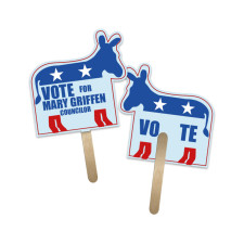 5x5 Inch Donkey Shape Full Color Double Sided Mini Hand Fans - 16 pt 