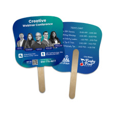 5x5 Inch Hourglass Full Color Double Sided Mini Hand Fans - 16 pt 