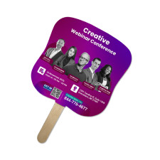 5x5 Inch Hourglass Full Color One Sided Mini Hand Fans - 16 pt 