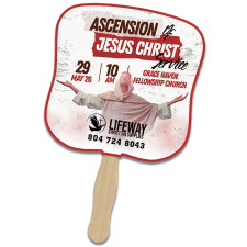 Custom Printed 7.25x7.25 Inch Hourglass Full Color One Sided Hand Fans - 16 pt