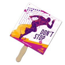 Custom Printed 7.25x8.125 Inch Rectangle Full Color One Sided Hand Fans - 16 pt