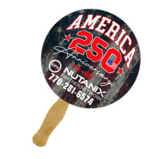 8.5 Inch Circle Custom Full Color One Sided Hand Fans - 16 pt