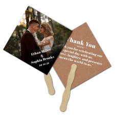 Custom 8x8 Inch Diamond Shape Full Color Double Sided Hand Fans - 16 pt