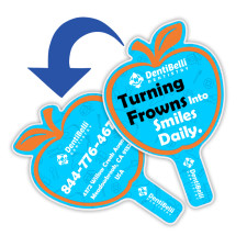 Custom Printed Budget Apple-Shaped Hand Fans - Two Side