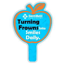 Custom Printed Budget Apple-Shaped Hand Fans - One Side