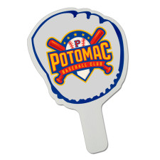 Custom Budget Baseball Glove Shaped Hand Fans - One Side