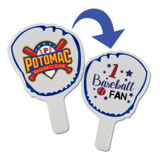 Custom Budget Baseball Glove Shaped Hand Fans - Two Side