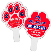 Budget Customized Paw Shaped Hand Fans - Double Side