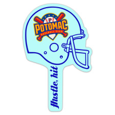 Custom Printed Budget Football Helmet-Shaped Hand Fans - One Side