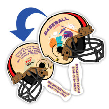 Custom Budget Helmet Shaped Hand Fans - Two Side