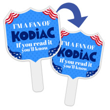 Custom Printed Budget Interstate Sign Shaped Hand Fans - Two Side