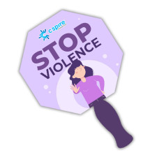 Custom Printed Budget Stop Sign Shaped Hand Fans - One Side