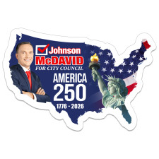 Custom USA 250th 3.5x2.34 US Shape Magnet - 20 Mil