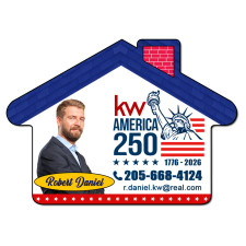 Custom USA 250th 3.5x2.5 House Shape Full Color Magnet - 20 Mil