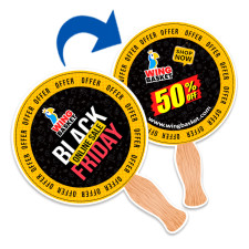 Custom Economy Full Color Circle Hand Fans - Two Side