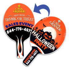 Custom Printed Economy Full Color Oval Hand Fans - Two Side