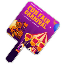 Custom Economy Full Color Square Hand Fans - One Side