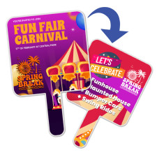 Custom Economy Full Color Square Hand Fans - Two Side