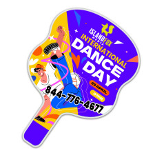 Custom Printed Standard Full Color Hourglass-Shaped Hand Fans - One Side