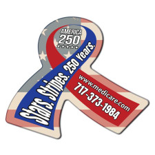 USA 250th Customized Ribbon Shape Magnet 2.68x2.25 - 20 Mil