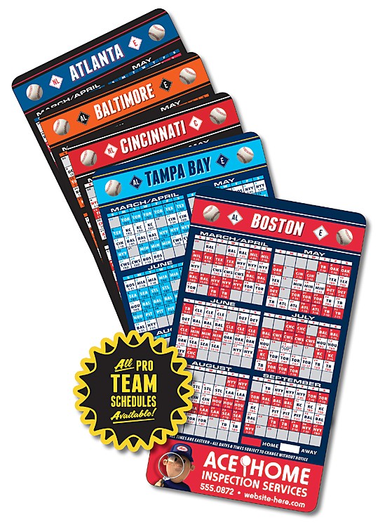 4x7 Custom Baseball Schedule Magnets 25 Mil Round Corners Baseball 