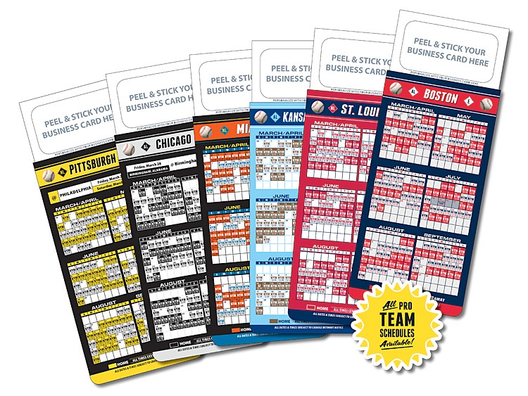 3.5x9 Peel & Stick Business Card w/ M.B.C. Pro Baseball Schedule Magnets 25 Mil