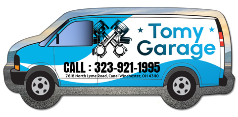 Check Magnet Van 3.7644 x 1.667 Personalized Van Shaped Indoor Magnets 40 Mil
