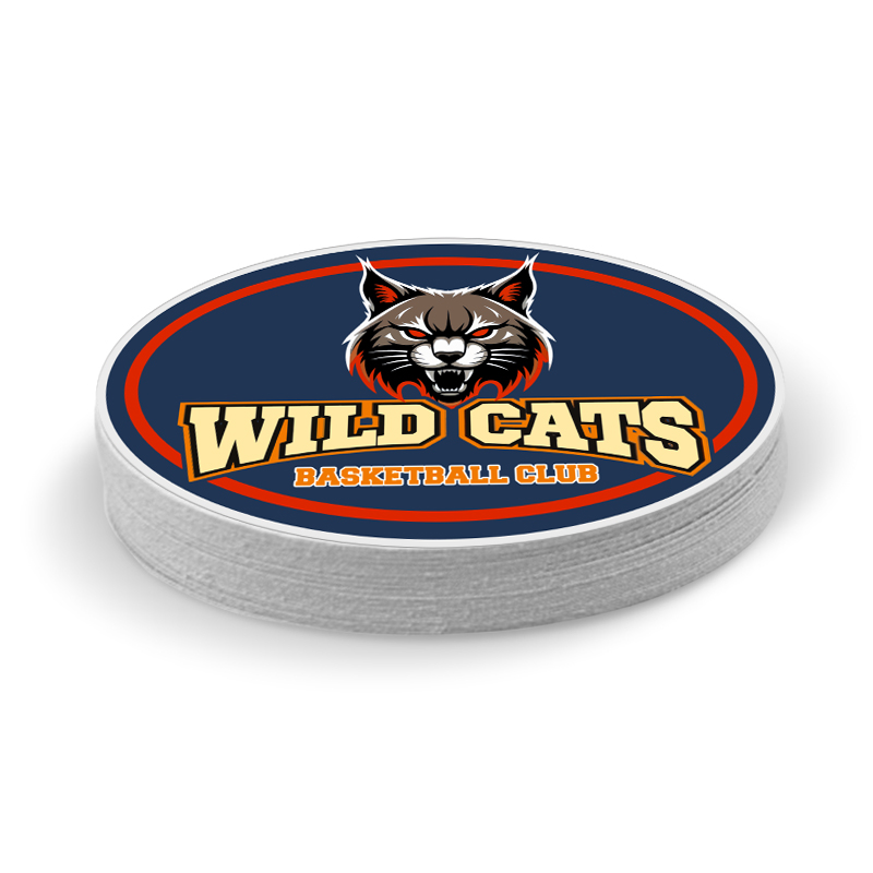 4x3 Inch Custom Oval Full Color Indoor Permanent Paper Stickers