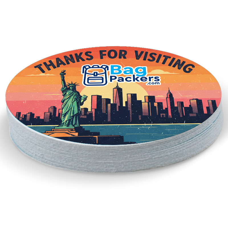 6.5x4.25 Inch Custom Oval Full Color Indoor Permanent Paper Stickers