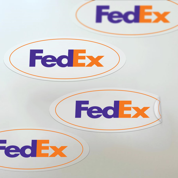 3x5 Inch Customized Oval Stickers - Permanent Clear Film Matte Lamination