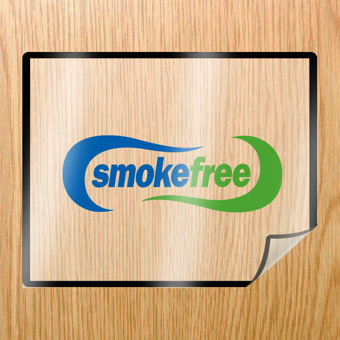 5x4 Inch Promotional Rectangle Stickers - Removable Clear Film Shiny Lamination