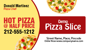 2x3.5 Custom Pizza Business Card Magnets - Outdoor & Car Magnets 30 Mil Square Corners