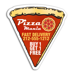 Custom 2.63x2.44 Pizza Slice Shape Magnets Full Color 20 Mil