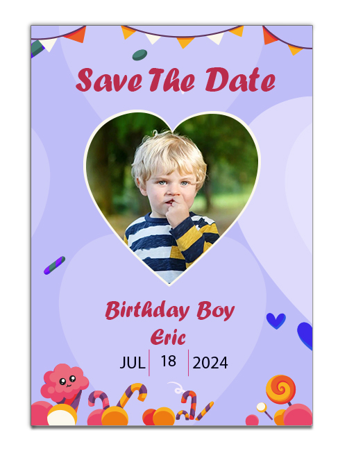 5x7 Custom Birthday Announcement Save The Date Magnets 20 Mil Square Corners