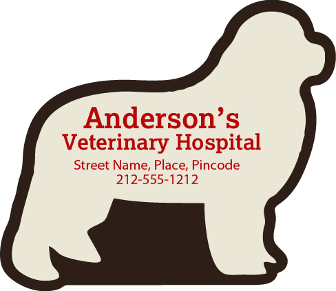 2.8125x3.25 Custom Dog Shaped Veterinary Fridge Magnets 20 Mil