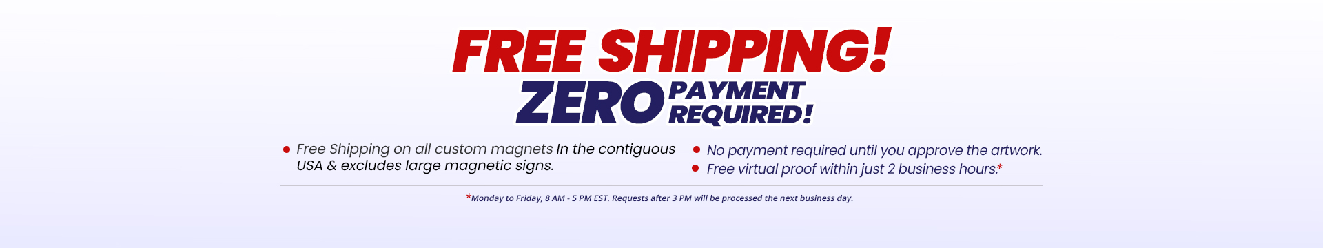 Free Shipping and Zero Payment