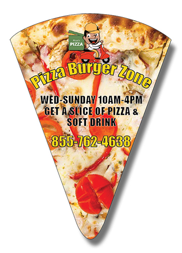 1.87x2.62 Promotional Pizza Slice Shaped Indoor Magnets 30 Mil