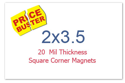 2x3.5 Custom Business Card Magnets 20 Mil Square Corners