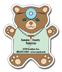 4x4.625 Personalized Awareness Teddy Bear Shaped Indoor Magnets 30 Mil