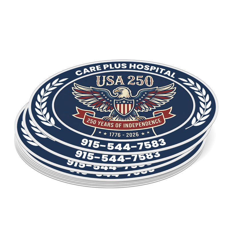 3x2 Inch Oval Customized Indoor Full Color Paper Stickers